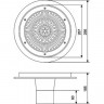 Водозабор Д.295мм, d90(клей) с накладкой из нерж. ст., под бетон