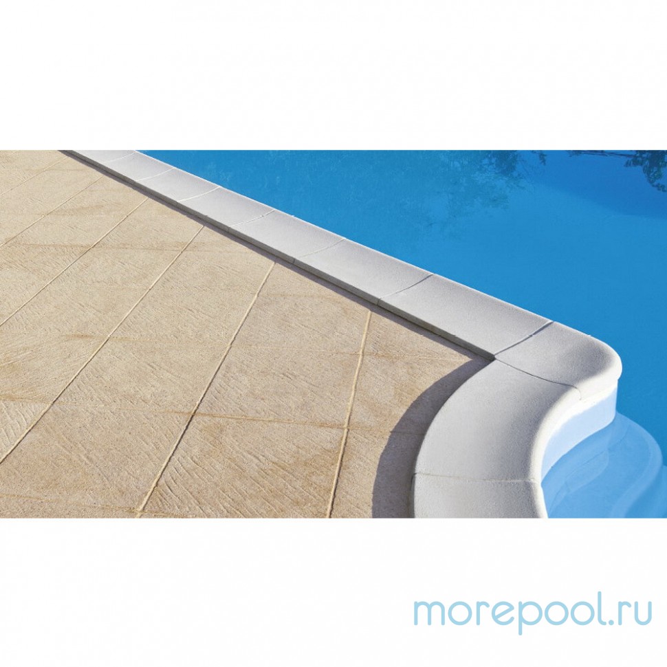 Внешний прямой угловой копинговый камень Carobbio Standard гладкий, 370x370 мм (песочный)