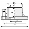 Фланцевое соединение ПВХ 1,0 МПа d_ 63, UTF01063