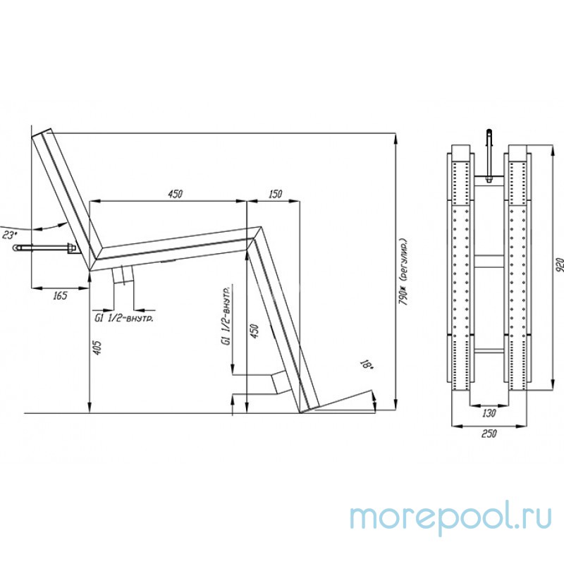 Кресло аэромассажное (пленка) G2" (внутр.) нерж. AISI-304