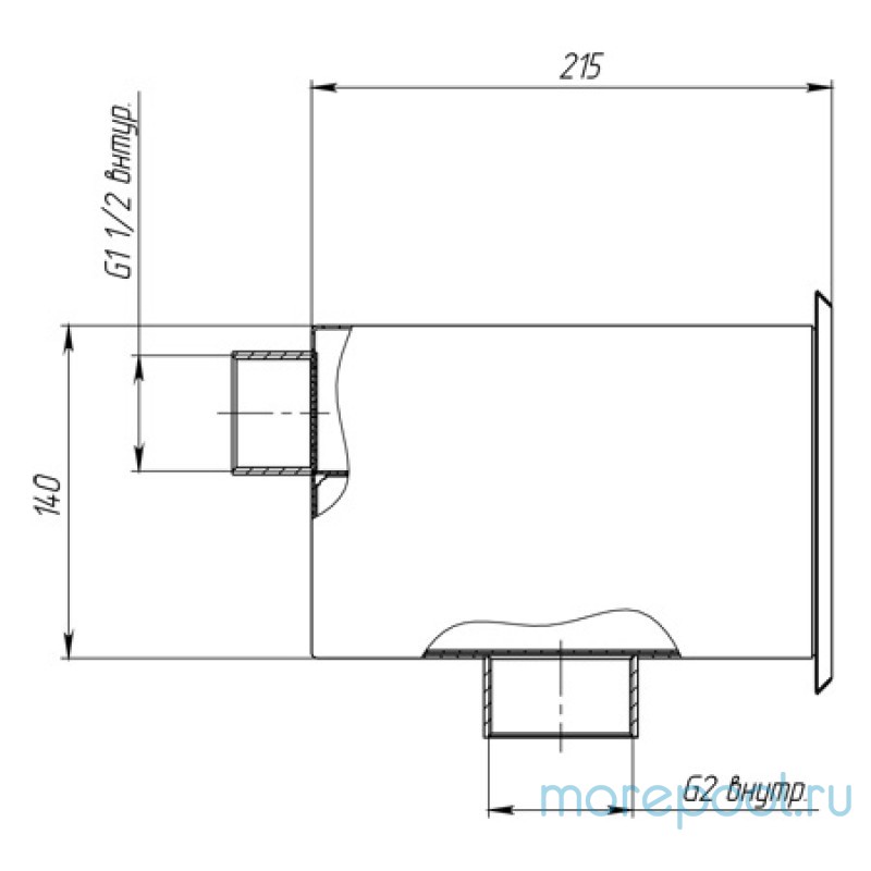 Скиммер нерж. ст. AISI-304 с узкой горловиной подкл. 2" (пленка)