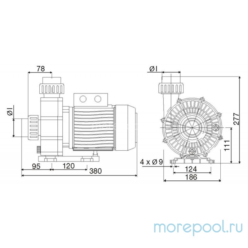 Насос BTP -1500A, без префильтра, 24 м3/час, 220В