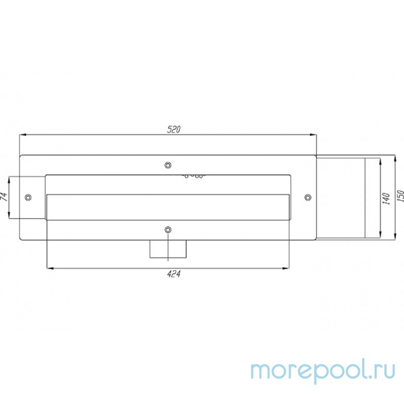 Скиммер нерж. ст. AISI-304 с узкой горловиной с сист. электронного контроля уровня воды 2" (пленка)