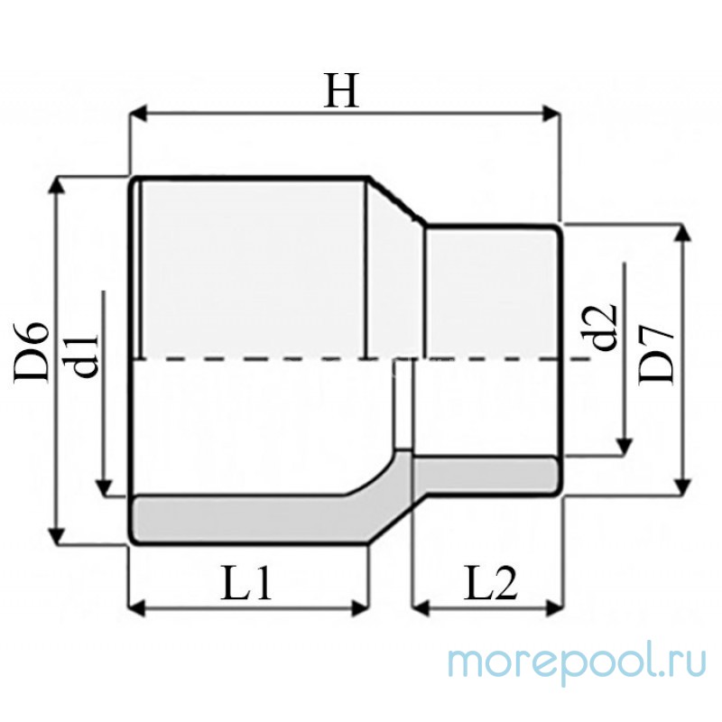 Конич. переход ПВХ 1,0 МПа d_ 50х40