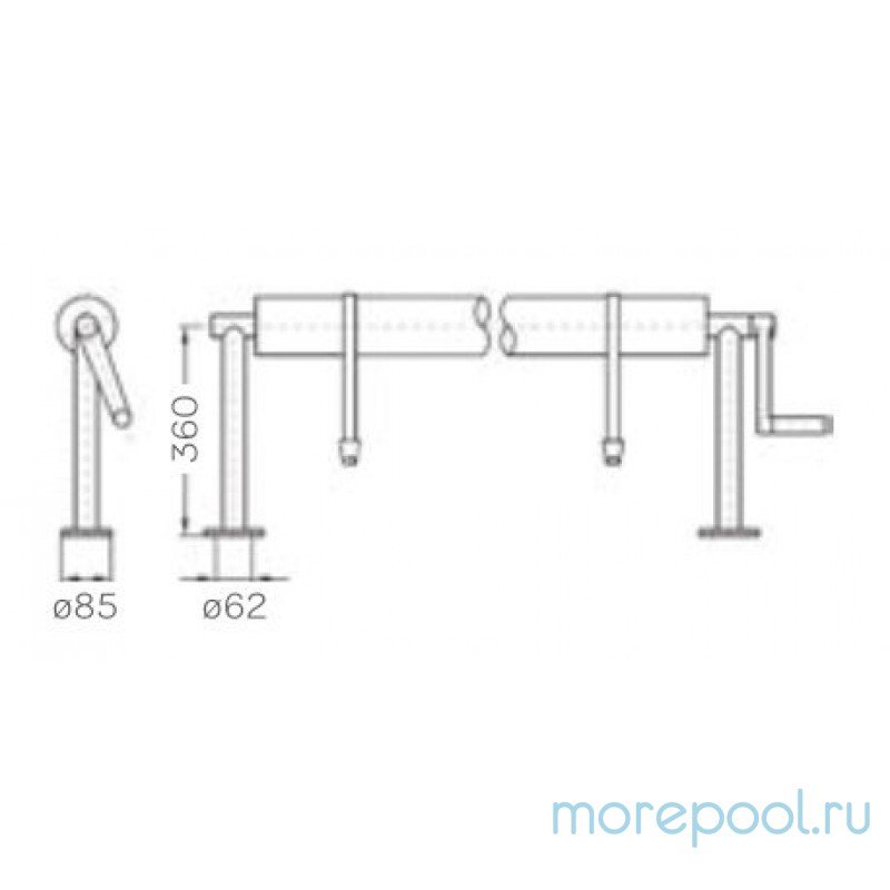 Сматывающее устройство Fixmontage 5,3-6,9м с фланцевыми опорами