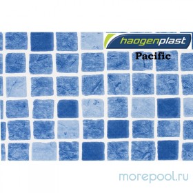 Пленка ПВХ 1,65х25,00м &quot;Haogenplast&quot;, Pacific, синяя мозаика, ребристая