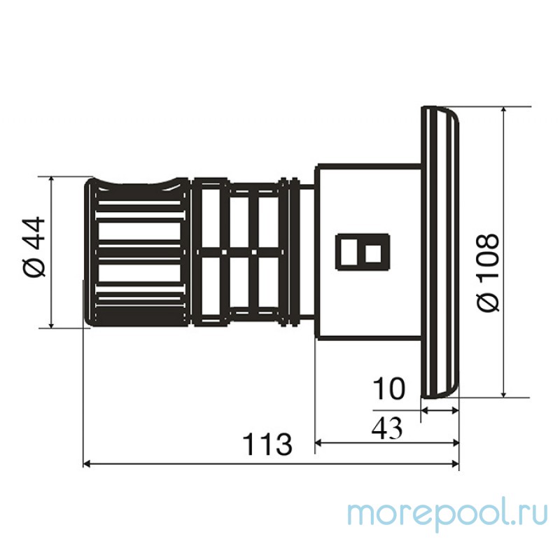 Форсунка гидромассажная из ABS, пластика, 10-12м³/час/64/