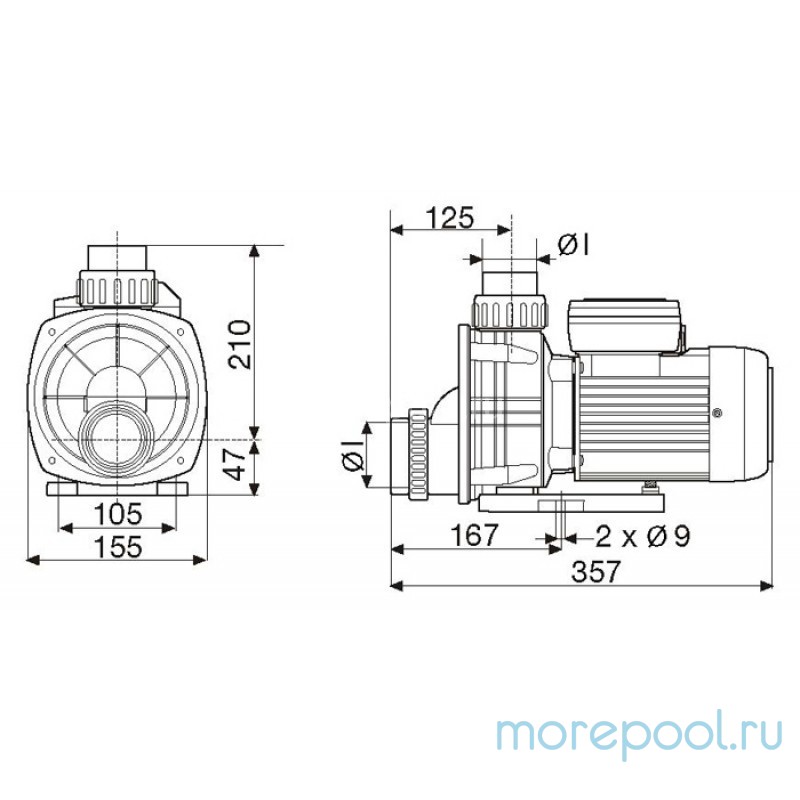 Насос BTP750, без префильтра, 11,0 м3/час, 220В