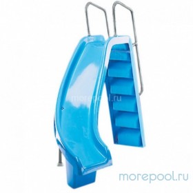 Горка Curved Slide с поворотом влево, выс 1,78м., поручни из алюм., цвет синий, Astralpool