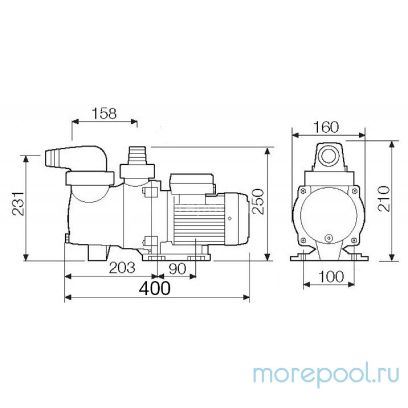 Насос FCP-250S, с префильтром, 5 м3/час, 220В, шланг d32/38/ВР 1½", версия 12S