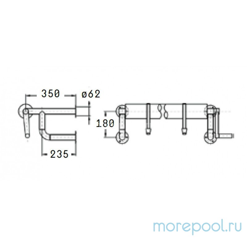 Сматывающее устройство Wandmontage 5,3-6,9м со стеновыми опорами