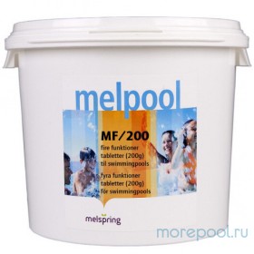 Дезинфекция бассейна на основе хлора Melpool MF 3 в 1, 50 кг (таблетки по 200 г)