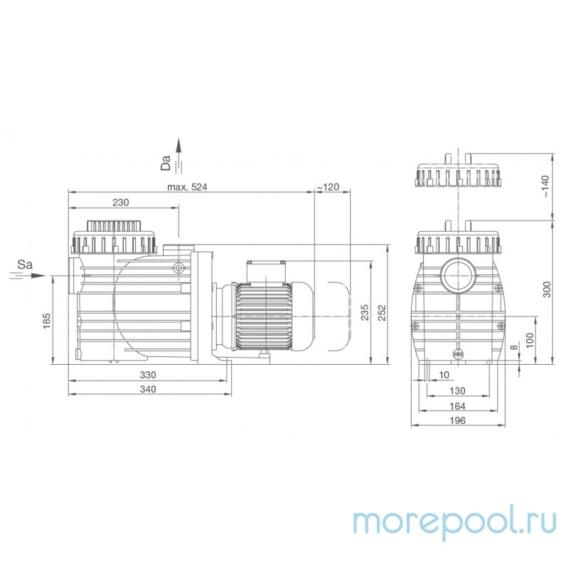 Насос BADU Magna 8 с префильтром 8 м³/ч, 0,50/0,30 кВт, 220 В