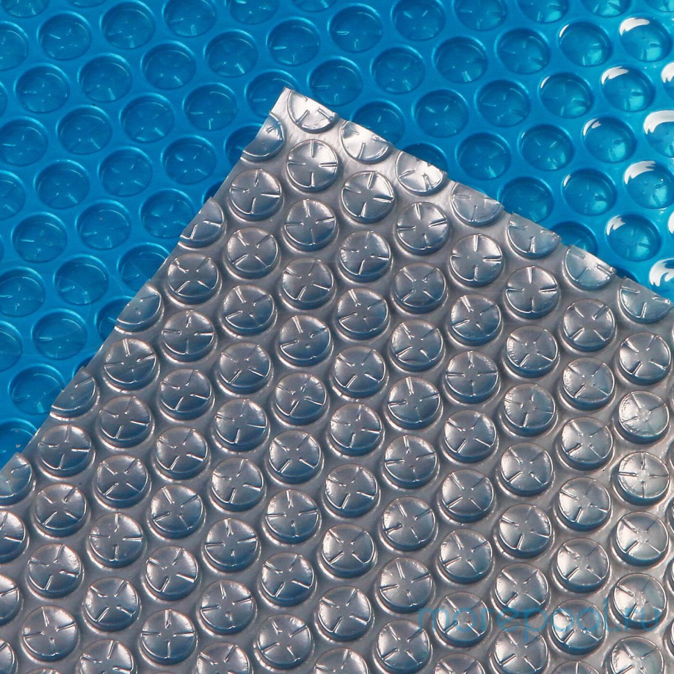 Покрывало плавающее Aquaviva Platinum Bubbles серебро/голубой (5х50 м, 500 мкм, режется п.м.)