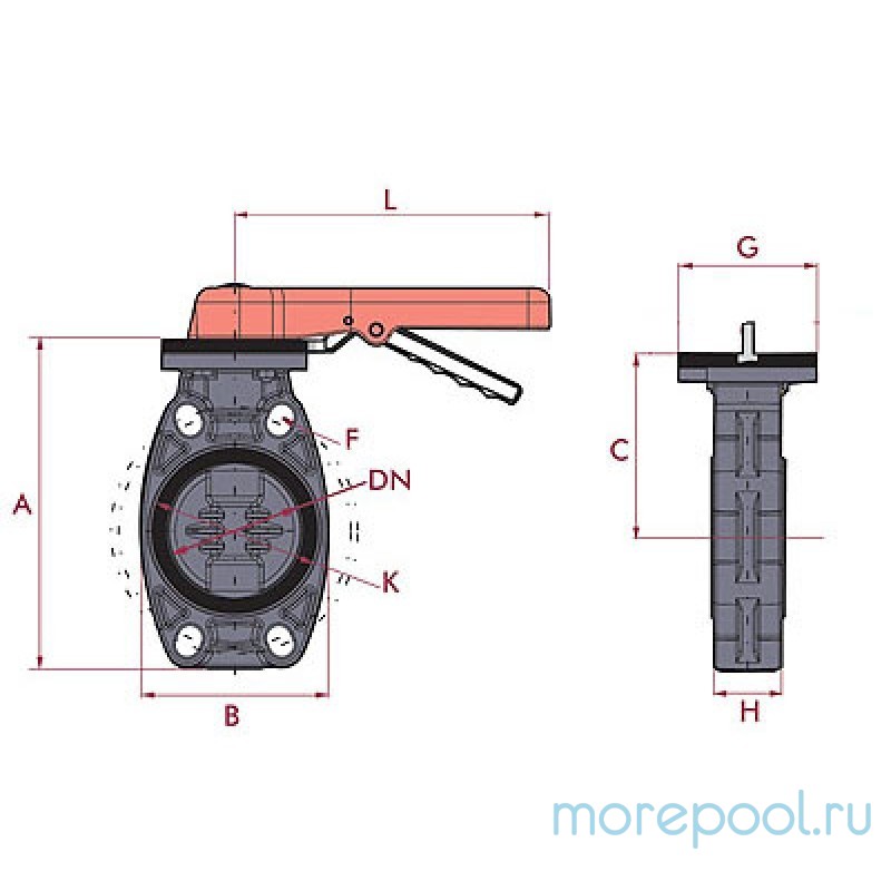 Дроссельная заслонка (без монтаж.комп.) Ø 90 1,0 Мпа
