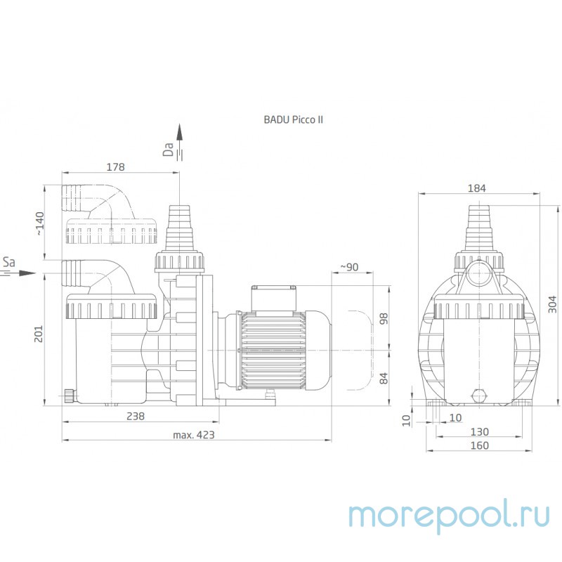 Насос BADU PICCO II с префильтром 5 м³/ч, 0,39/0,2 кВт, 220 В