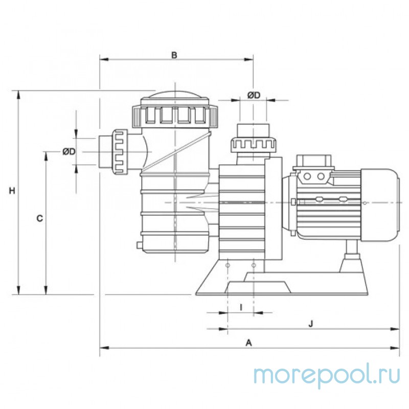 Насос "Maxim" 3.5HP с префильтром, 50 м3/ч, H=10 м, 380В, 2.5 кВт