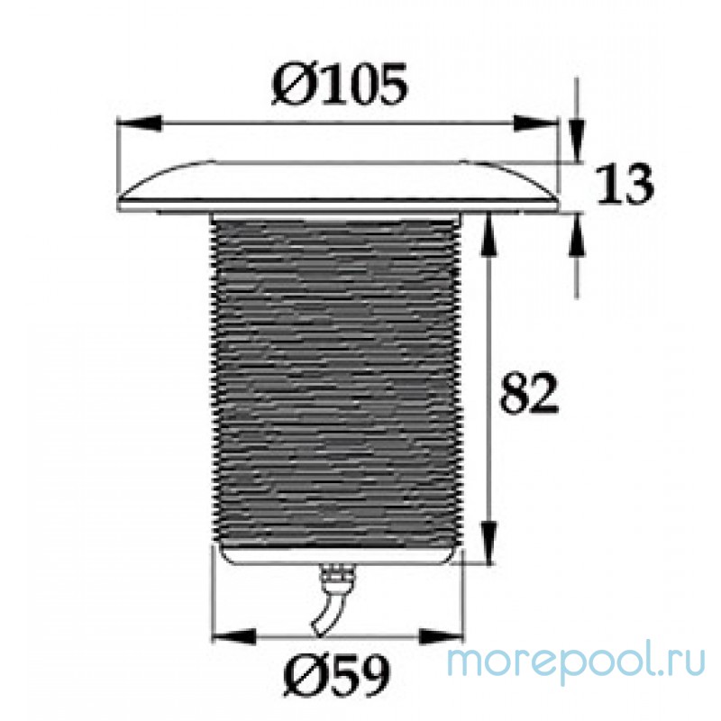 Cветильник N632, LED, белый холодный, встраиваемый, гайка, 5Вт, 12В AC, AISI304