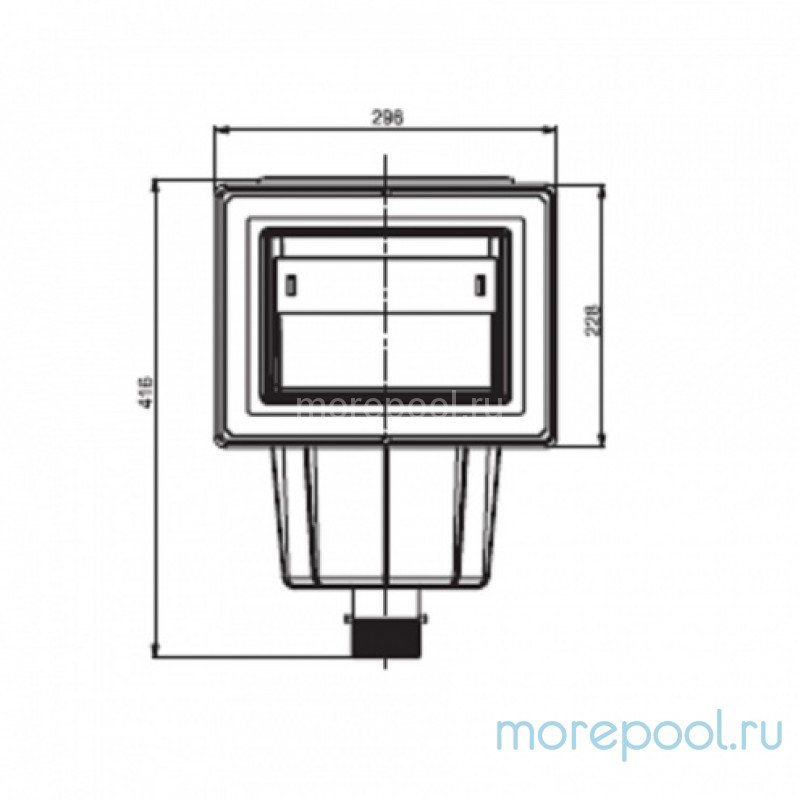 Скиммер из ABS-пластика, 15 л. cо стандарт. раструбом, подкл.внутр. 2"-1½", пленка
