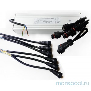 Трансформатор RGB 100Вт 12В для 6-ти светодиодных светильников 15(12)Вт типа TLQP