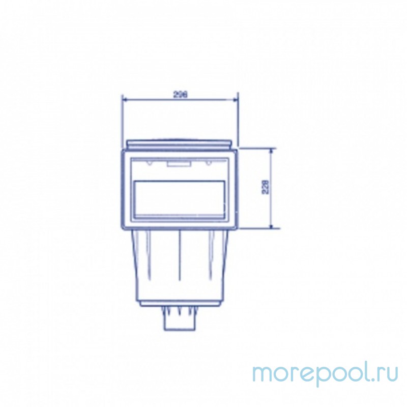Скиммер из ABS-пластика, 17,5 л. cо стандарт. удлин. раструбом, подкл.внутр. 2"-1½", пленка