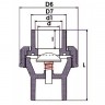 Обрат.клапан 1-муфтовый подпружиненный ПВХ 1,0 МПа d_63