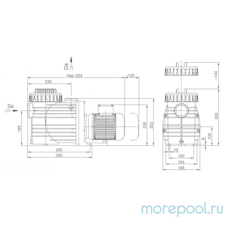 Насос BADU TOP/Bettar II/14 с префильтром, 14 м³/ч, 0,97/0,65 кВт, 220В, кабель 3,5м.