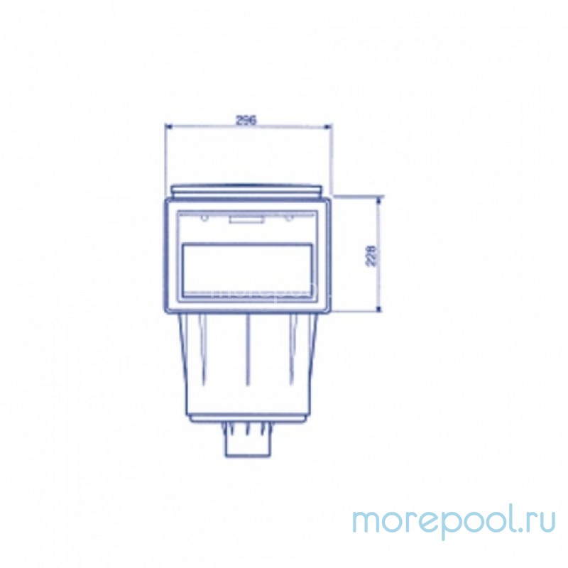 Скиммер из ABS-пластика, 17,5 л. со станд.раструбом, для сборн.бас., подкл.внутр.1½", пленка