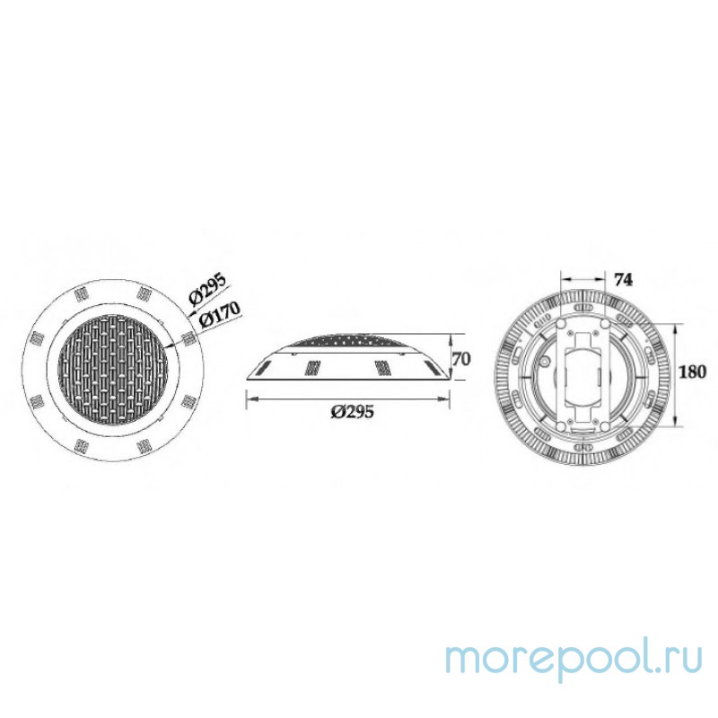 Светильник W604, LED, RGB 4 пр., накладной, бетон, 25Вт, 12В DC, ABS