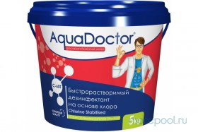 Дезинфецирующие таблетки для бассейна на основе хлора быстрого действия AquaDoctor C-60T 5 кг