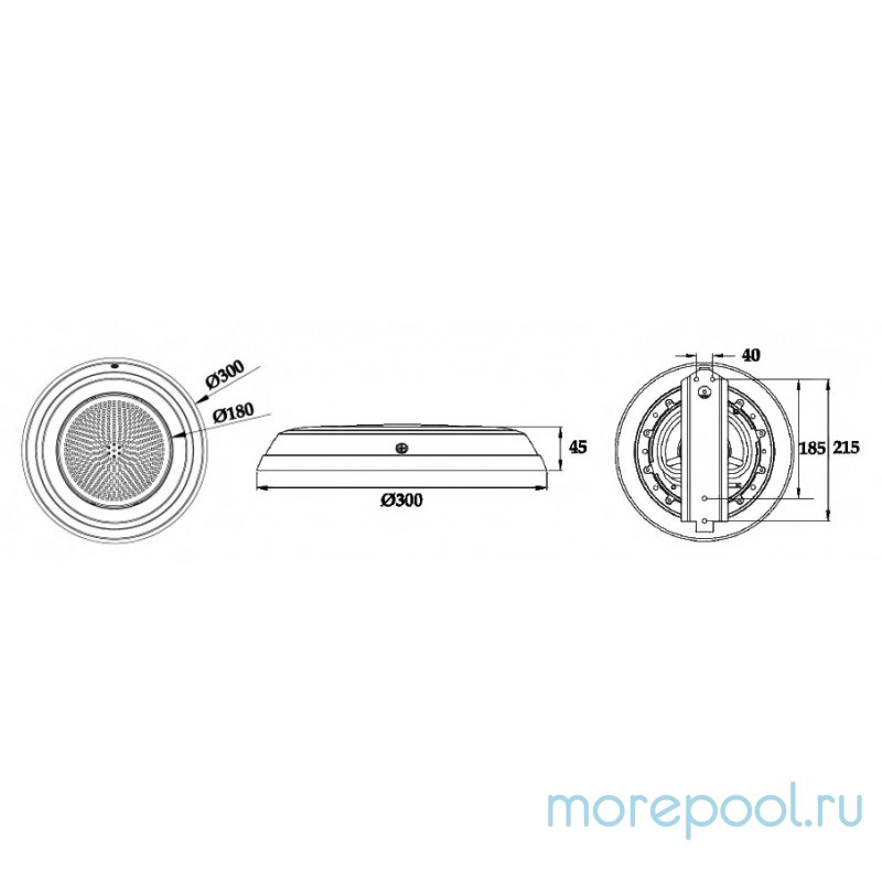 Светильник W803, LED, RGB 2 пр., накл., лайнер, 25Вт, 12В AC, AISI-316 