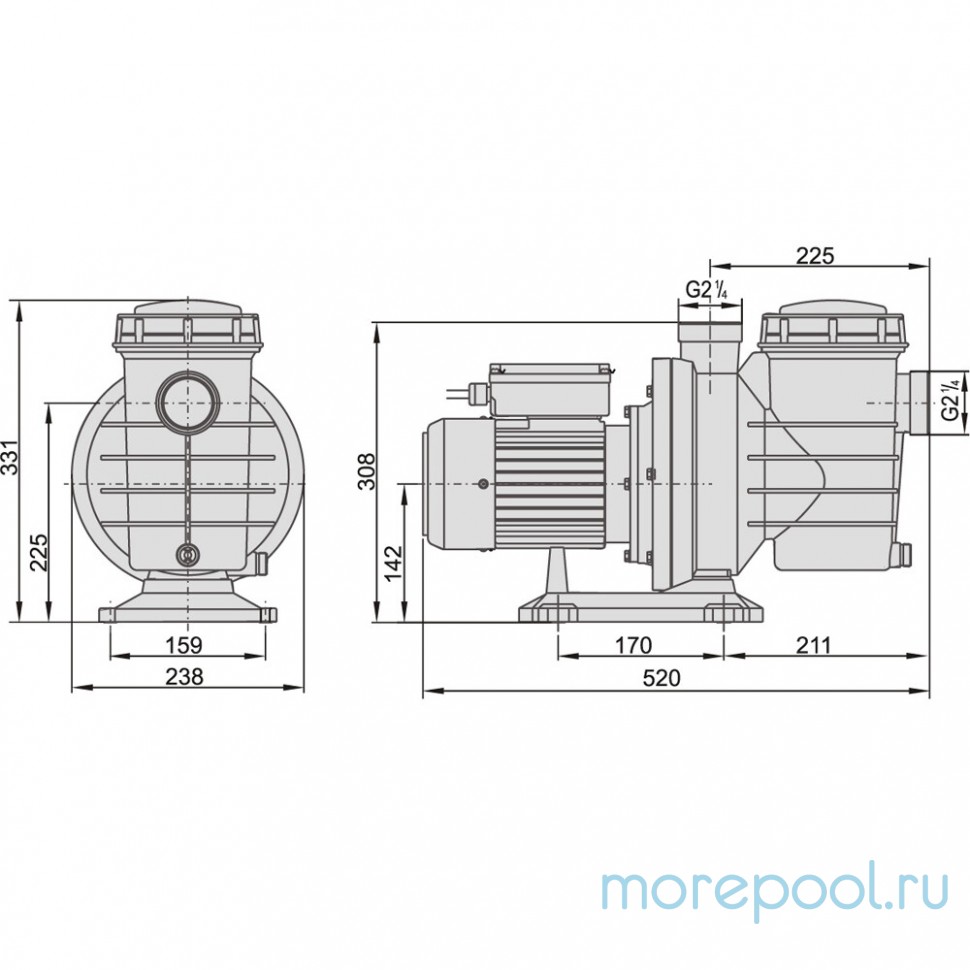 Насос LX SWIM025M (220В, 4 м3/ч, 0.50HP)