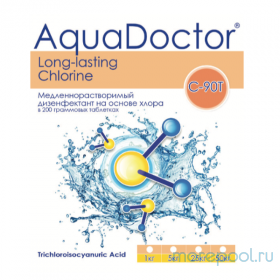 Дезинфецирующие таблетки для бассейна на основе хлора длительного действия AquaDoctor C-90T 50кг