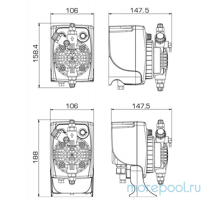 Насос дозир. мембранный PKX-MA/AL 05 л/ч 05 бар