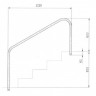 Поручень для римской лестницы дл.1524мм + закладные, AISI-316 (комплект 2 шт.)