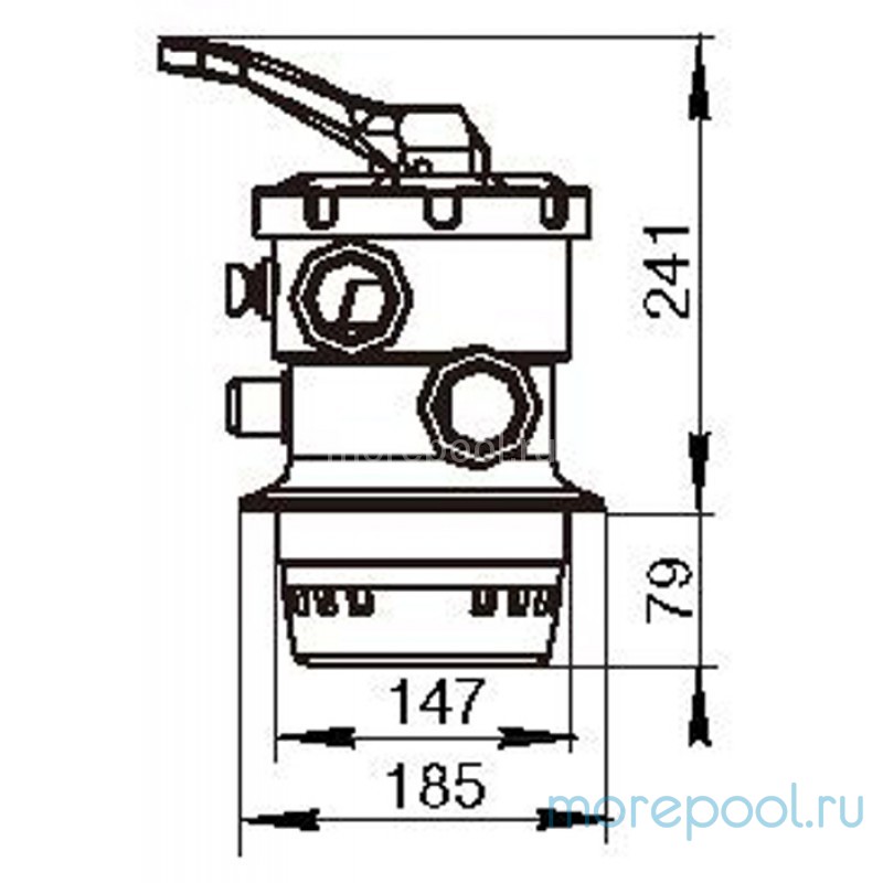 Верхний вентиль 1,5" (хомут) к фильтрам серии CP, EP, EPW. D350-700;