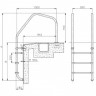 Лестница "1000" 2 ступени люкс +1 предохран. ступень (ступени люкс + анкер) AISI-316