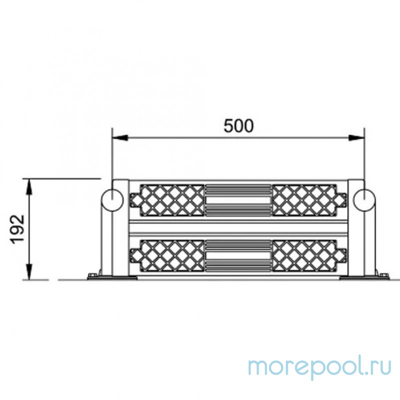 Лестница "1000" 2 ступени люкс +1 предохран. ступень (ступени люкс + анкер) AISI-316