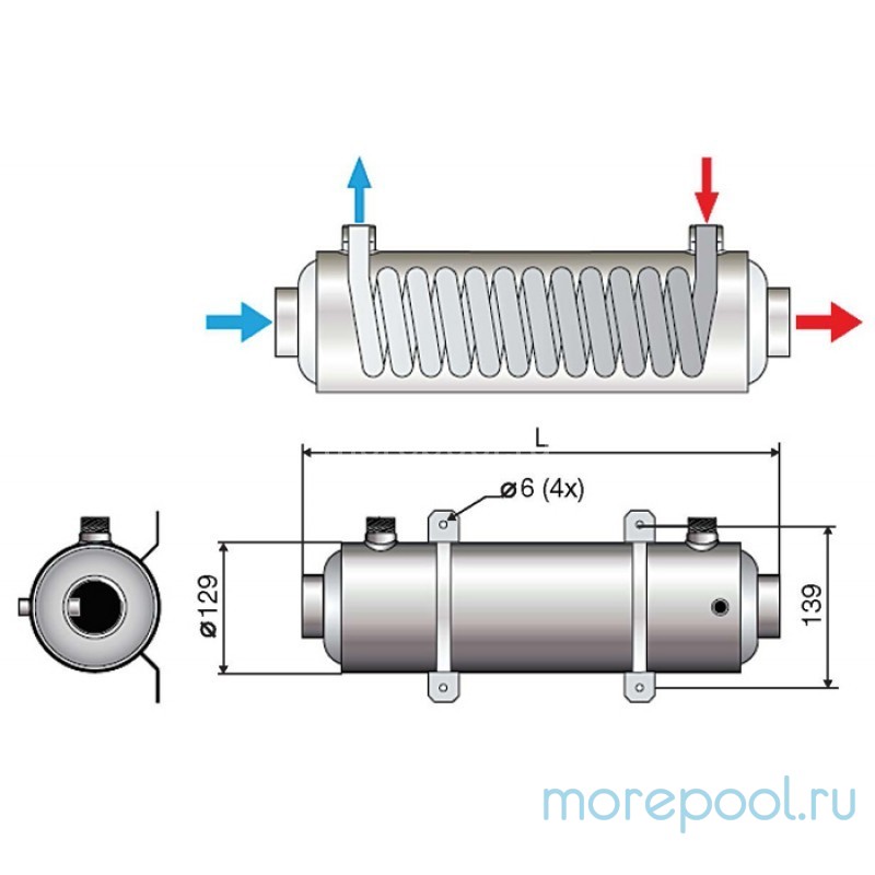 Теплообменник HI-FLO, 40 кВт, из титана