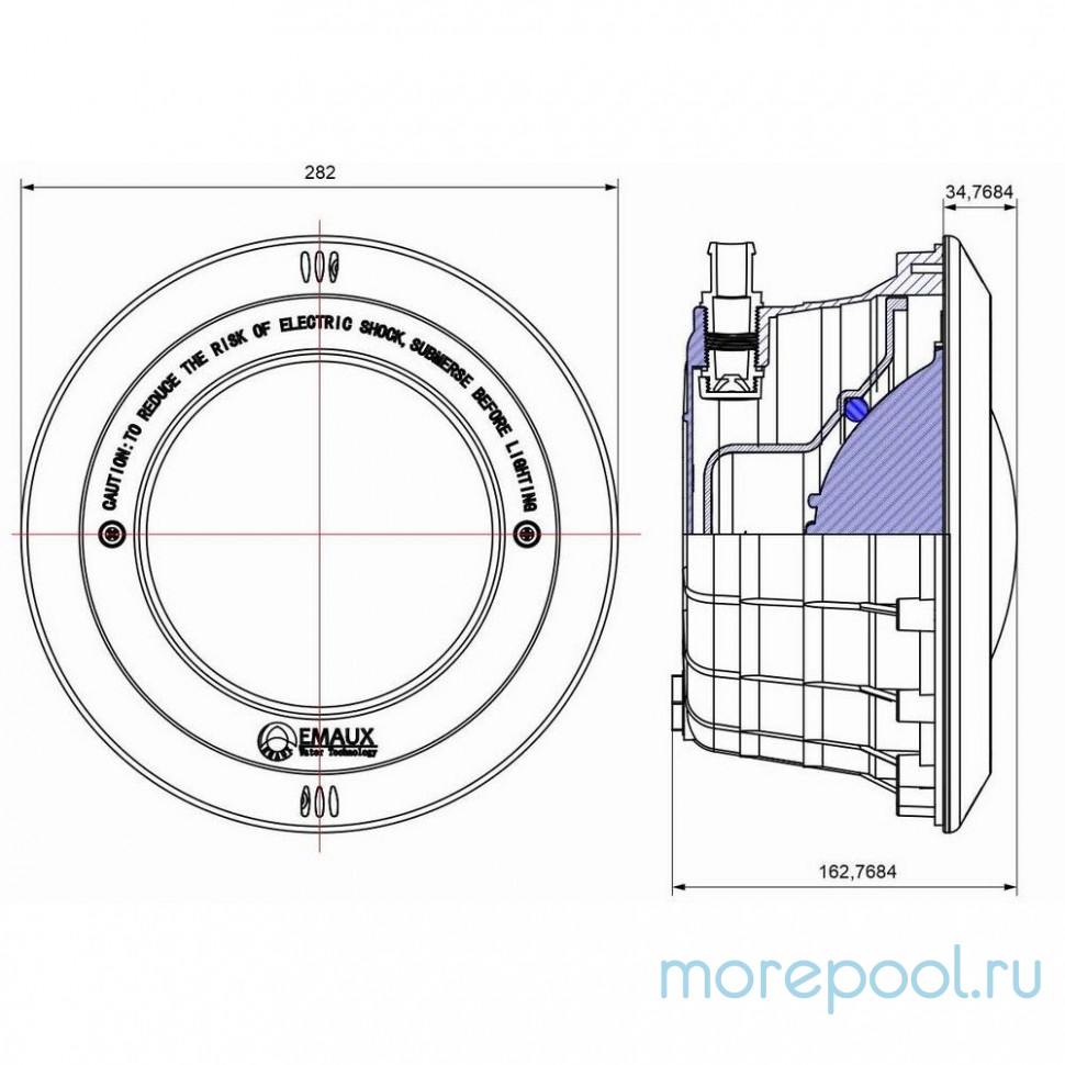 Корпус прожектора Aquaviva PAR56 NP300-P, латунные вставки