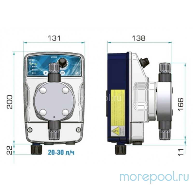 Насос дозир. мембранный eONE MA 20-7 100/250V PVDF TFE/P