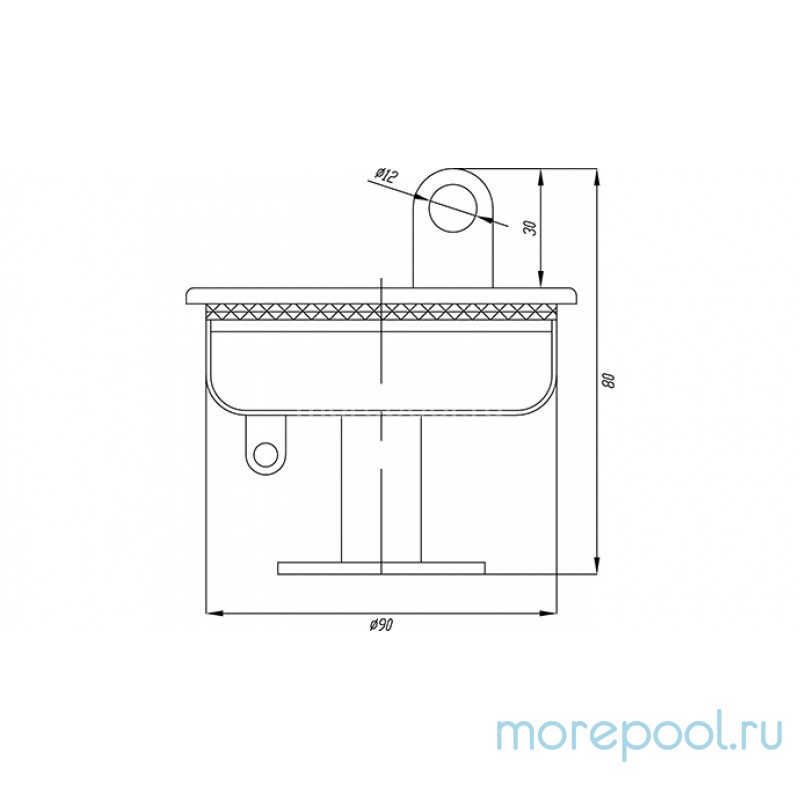 Анкерное крепление с выдвижным крюком для разд. дорожек универсальный, AISI-316