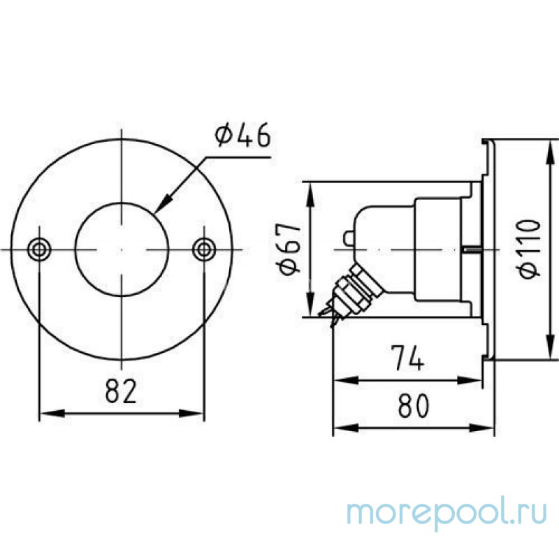 Светильник галоген.Vitalight 50Вт,12В, накладка AISI-316L, корпус RG-бронза, бетон, каб. 2м