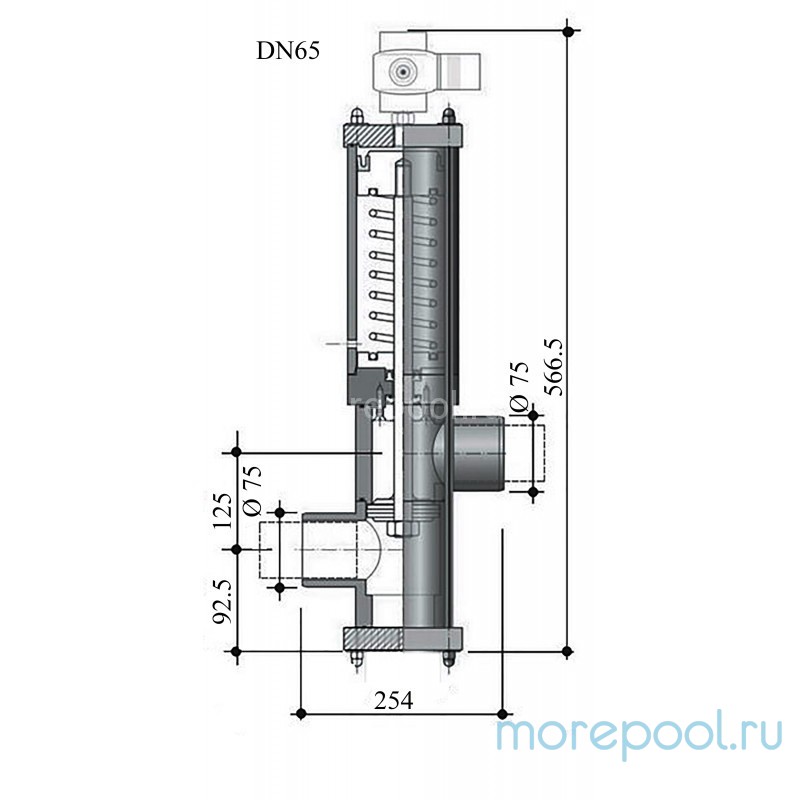 Вентиль Besgo 2-х поз. DN 65/Ø 75 мм, с электромагн. кл-ном 230В