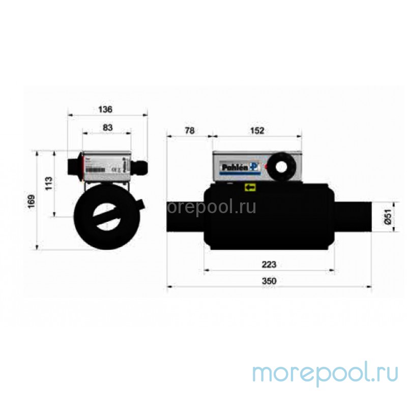 Подогреватель воздуха 1,5кВт Pahlen проточный, d51, 220В