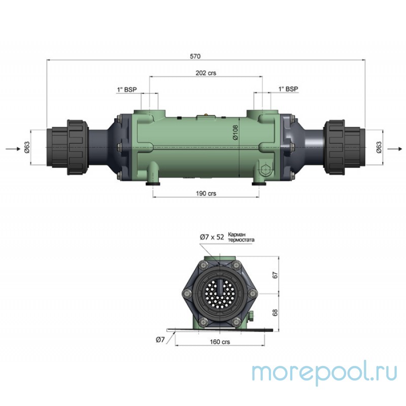 Теплообменник разборный BOWMAN 100кВт, трубки купроникель