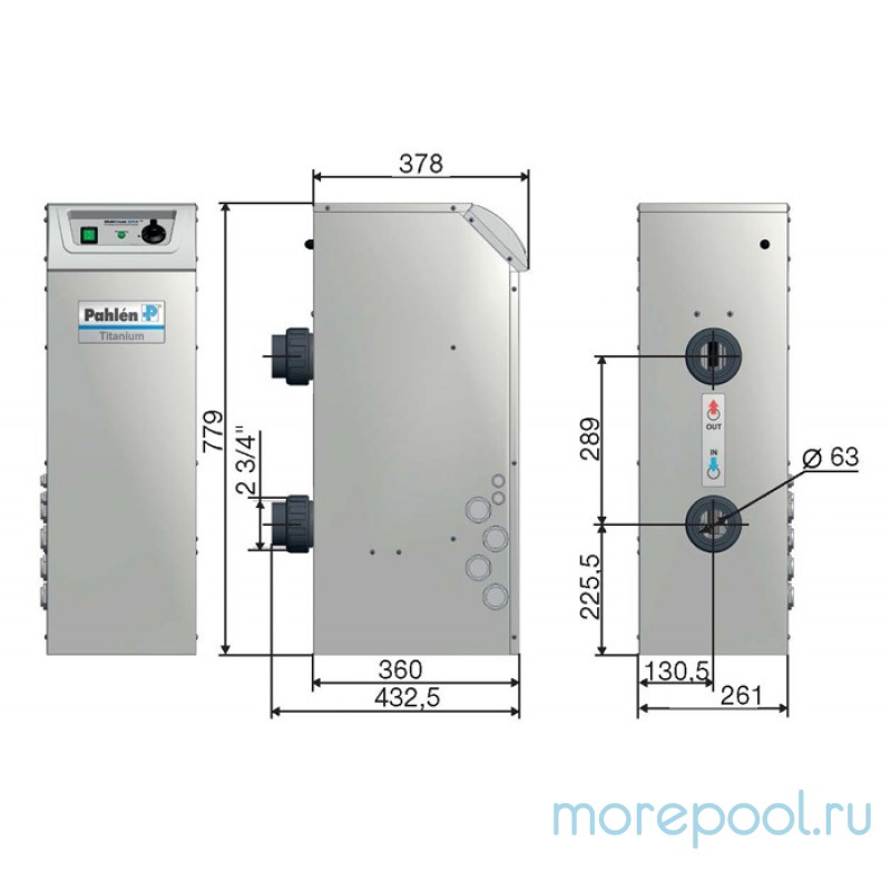 Водонагреватель Midi Heat EHA, 72 кВт, 4х18, 380В, аналоговый, тэн титан