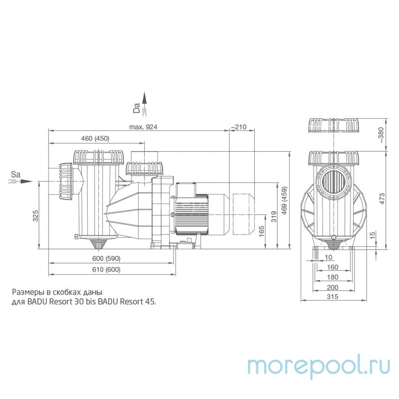Насос BADU Resort 40, с префильтром, 40 м³/ч, 2,70 кВт, 380В
