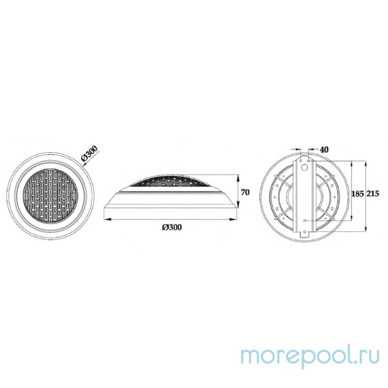 Светильник W602, LED, белый холодный, накладной, бетон, 25Вт, 12В AC, AISI-304