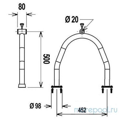 Опоры для наматывающего устройства Flexinox 87197024 (U-образная), с фланцами